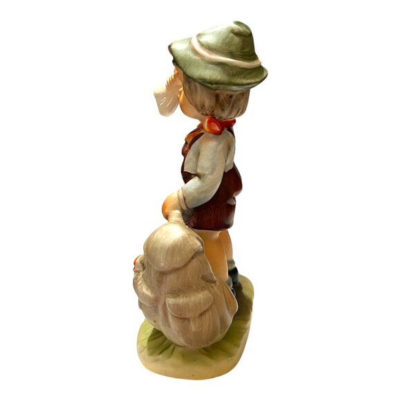 Vintage Arnart 5th Ave Figurine Boy with Horn Hand Painted Porcelain #2223 6” Ja - Picture 4 of 7